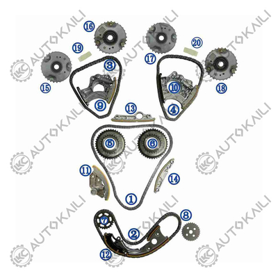 Zestaw łańcucha czasowania dla AUDI/VW CPAA/CVBA/CLXA AUDI A8L 4H8 150KW 2.5L 09-14 A6L 4X8/C7 140KW 2.5L 10-15 06E109465BC 108L