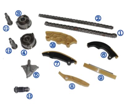Plastikowy zestaw łańcucha rozrządu PA66 / PA46 do Ranger Rover Evoque Benzyna PT204 2.0T 17-18