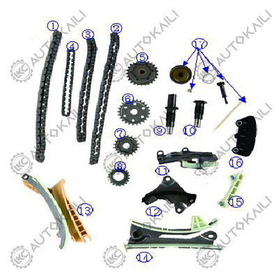 Zestaw łańcucha czasowego dla 4.0L 4016CC V6 GAS SOHC Naturalnie aspirujący B4000 2001-2009