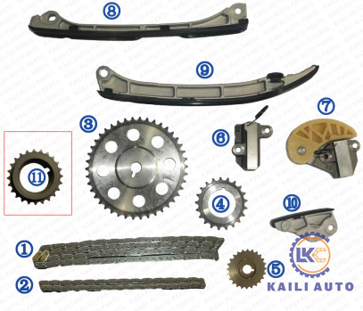 Zestaw łańcucha rozrządu dla MAZDA CX-5 KE 6 stufenheck GJ.GH 6 Kombi GJ.GH 2.2 D AWD 12-18 SH02-12-201 108L SH01-14-151 58L