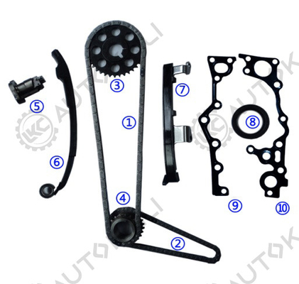 Zestaw łańcucha czasowego dla TOYOTA 2TZ-FE 2.4L EMINA/ESTIMA/PREVIA/LUCIDA DOHC 16V 94-99 13506-75010 102L