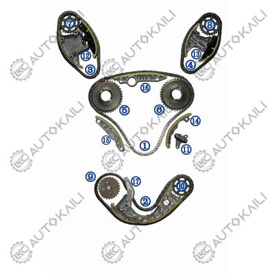 Zestaw łańcucha czasowego dla AUDI/VW AUDI A4 B8 ((8K2) CAPA/CCLA/CCWA 3.0T 07-12 059109229J 106L