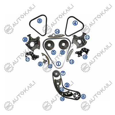 Zestaw łańcucha czasowego dla AUDI/VW AUDI A6 4F2,C6 2.4 2393CC 133KW 177PS 2004.5-2008.10 06E109229F 106L