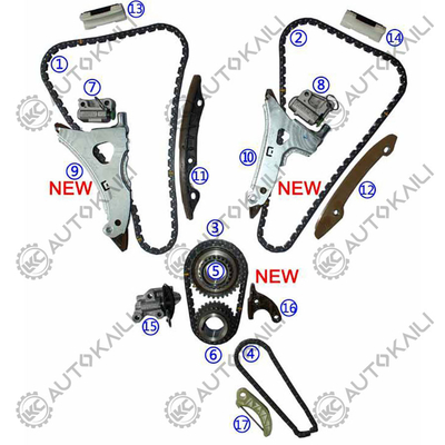 Zestaw łańcucha czasowego dla Mercedes-Benz Klasy C W205/A205 M276 3.0T 10-12 A2760500817 8*120L