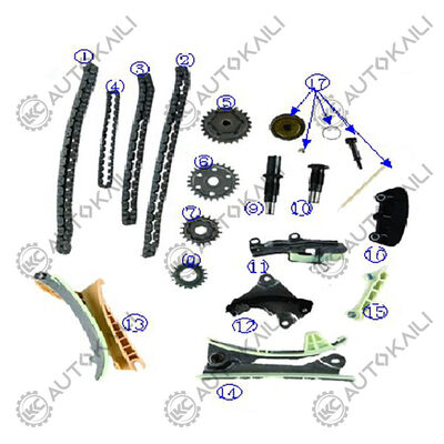 Plastikowy zestaw łańcucha czasowego PA66 / PA46 do LR3 245Cu. In. V6 GAS Benzyna 4.0L 05-07