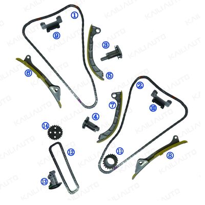 Plastikowy zestaw łańcuchów PA66 / PA46 dla Hyundai Genesis G80 V8 G8BE 5.0L17-20