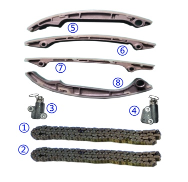 Plastikowy zestaw łańcuchów PA66 / PA46 dla INFINITI QX56 VK56DE V8 5.6L 5552cc 04-06