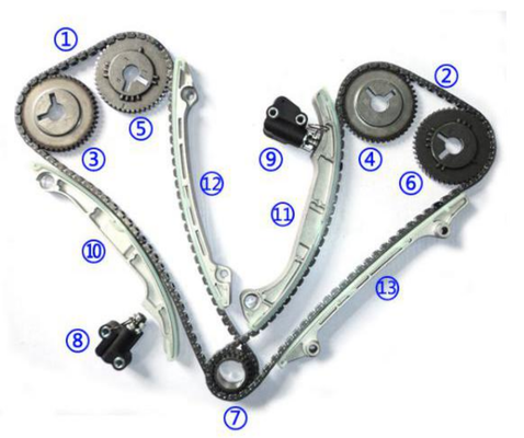 Plastikowy zestaw łańcuchów PA66 / PA46 dla INFINITI QX56 VK56DE V8 5.6L 5552cc 04-06