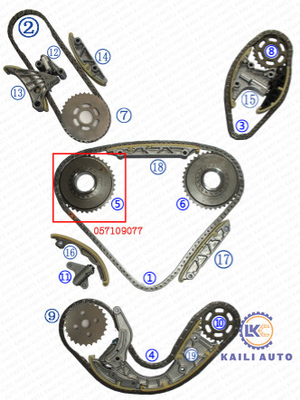 AUDI 2.7L CANA Zespół łańcucha rozrządu VW PHAETON TOUAREG 3.0T CATA CASA CEXA 059109229J 106L 057109218K
