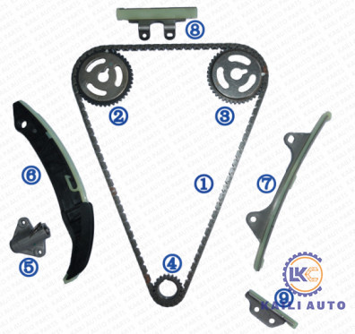 Zestaw łańcucha rozrządu dla HYUNDAI/KIA i10(IA) i10 (PA) i20 (GB) i20 (PB PBT) Silnik G4LA 1.2L 08-10 24321-03000 9*160L