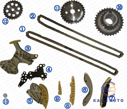 Zestaw łańcucha rozrządu dla VW Beetle Jetta Rabbit 2.5L S L5 gaz 06-08 07K109120A 94L 07K109231A 84L
