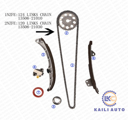 TOYOTA COROLLA Zmienny pasek rozrządu 13506-21010 124L 13540-21010 Łańcuch rozrządu silnika